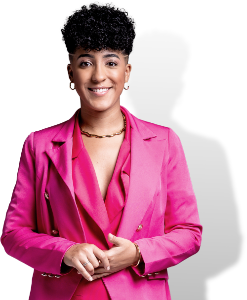 Foto da Nath Finanças sorrindo, convidando para usar a Nathal.IA.